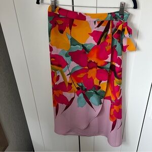 J.Jill Floral Wrap Midi Skirt, Sz 4 Tall